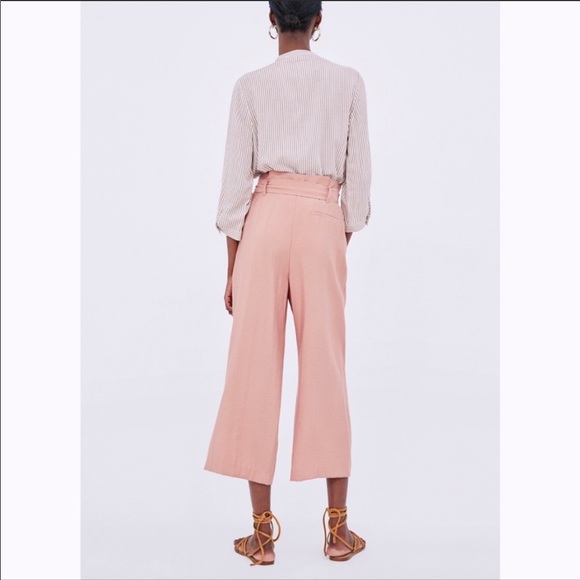 Zara Basic High Waist Paperbag Trouser Culottes - Picture 3 of 7